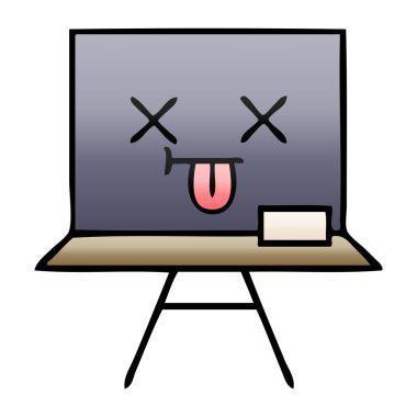 Degrade gölgeli karikatür kara tahta