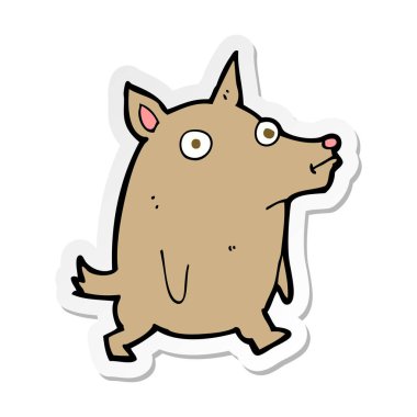 etiket bir karikatür komik küçük köpek