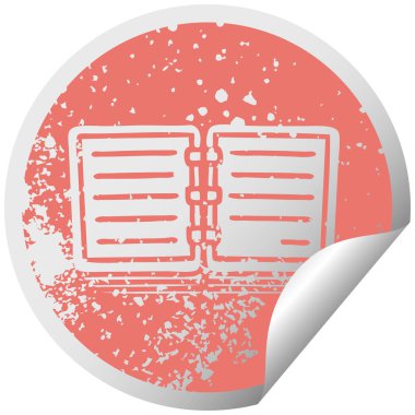 sıkıntılı dairesel peeling etiket sembolü bir not defteri