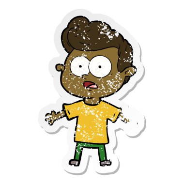 adam bakan bir karikatür sıkıntılı etiket