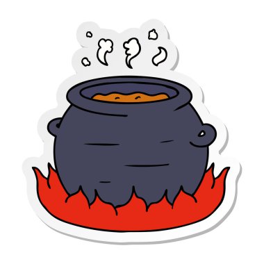 elle çizilmiş etiket karikatür doodle güveç tencere