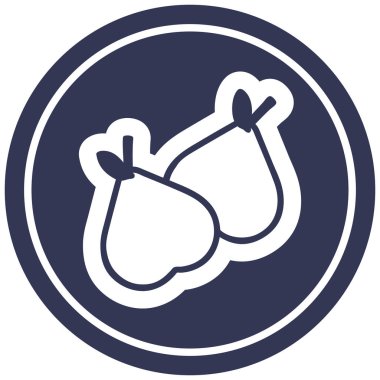 Organik armut dairesel simgesi simgesi