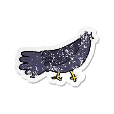 bir karikatür kuş Retro sıkıntılı etiket