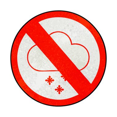 retro grunge doku karikatür kar yok izin işaret