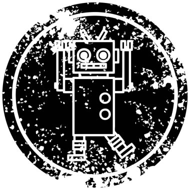 Robot sıkıntılı simgesi simgesi dans