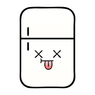 Degrade gölgeli karikatür buzdolabı derin dondurucu