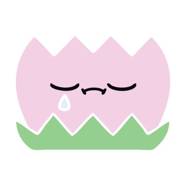 düz renk su lilly retro karikatür