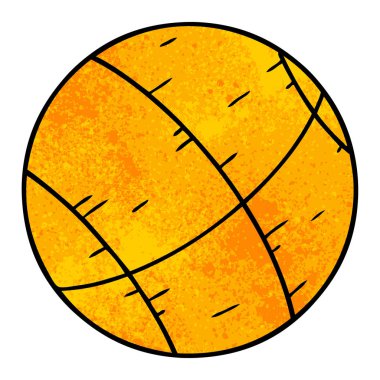 elle çizilmiş bir sepet topu çizgi film doodle dokulu