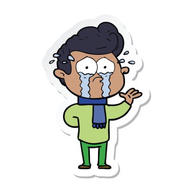 adam ağlıyor çizgi film etiketi