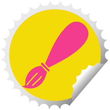 dairesel peeling etiket karikatür boya fırçası