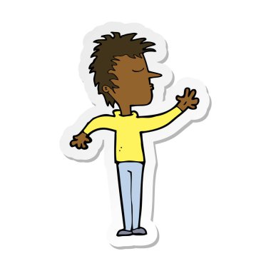 bir çizgi film küçümseyen adamın etiket