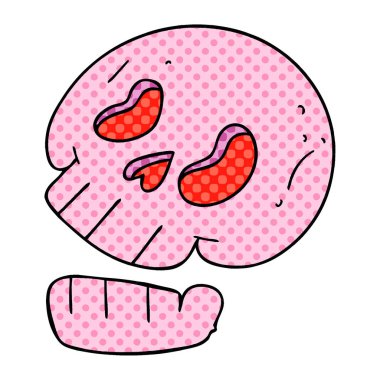 çizgi roman tarzı ilginç karikatür kafatası