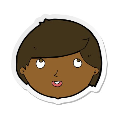 etiket bir karikatür mutlu yüz