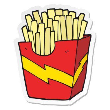 etiket bir karikatür Fransız kızartması