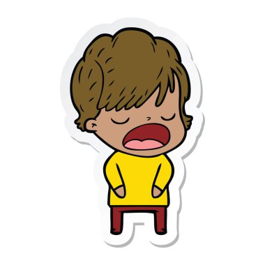 etiket konuşuyor karikatür kadın