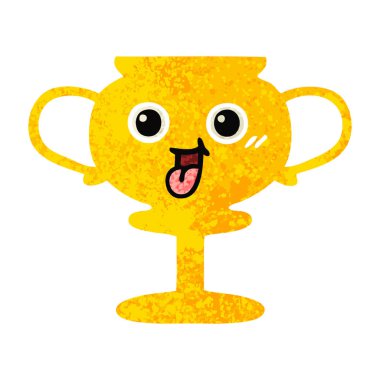 Retro illüstrasyon stil karikatür bir kupa