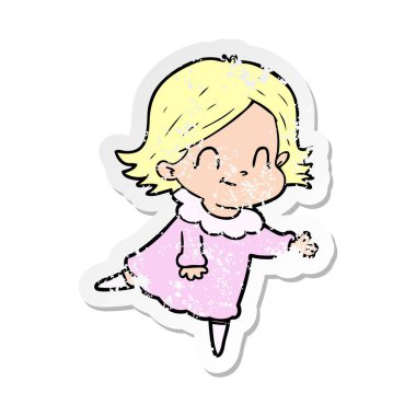 bir çizgi film dostça kız sıkıntılı etiket