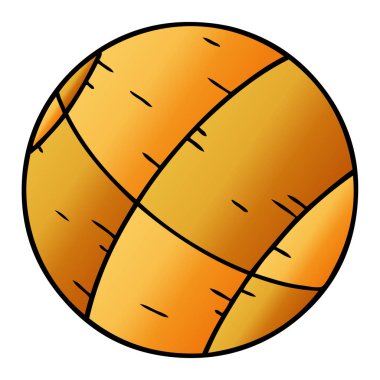 Degrade çizgi film doodle bir sepet topu