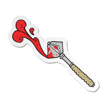 etiket bir karikatür kanlı Ortaçağ topuz