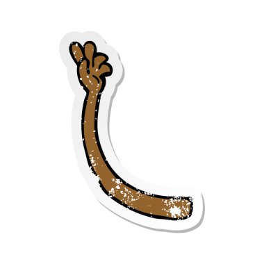 bir çizgi film kolu Retro sıkıntılı etiket