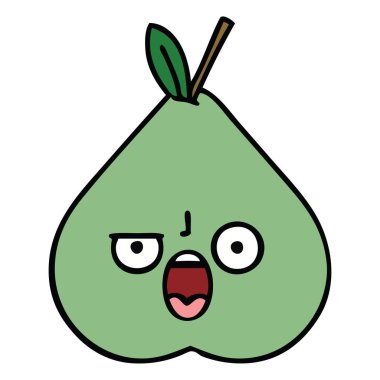 yeşil armut sevimli çizgi
