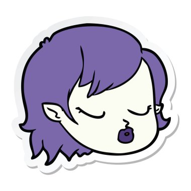 etiket bir karikatür vampir kız yüz