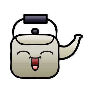 Degrade gölgeli karikatür bir Kettle