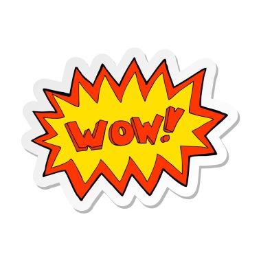 etiket bir karikatür wow patlama