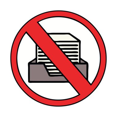 sevimli çizgi kağıtsız ofis sembol