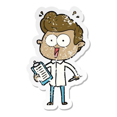 adam bakan bir karikatür sıkıntılı etiket