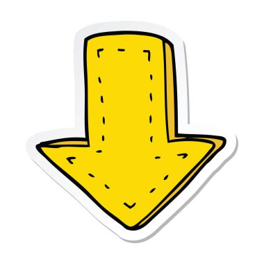 etiket bir karikatür işaret eden ok