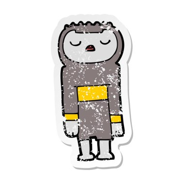 bir çizgi film robot sıkıntılı etiket