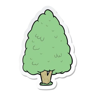 etiket karikatür uzun boylu ağaç