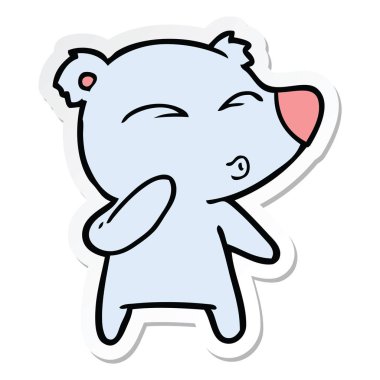 etiket ayı ıslık bir karikatür