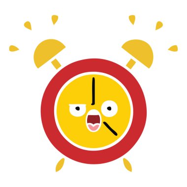 düz renk retro karikatür bir çalar saat