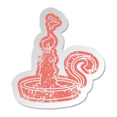 Mumluk ve yanan mum sıkıntılı eski etiket