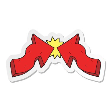 oklar işaret eden bir çizgi film etiketi