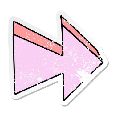 ilginç bir el sıkıntılı etiket çizilmiş karikatür oku