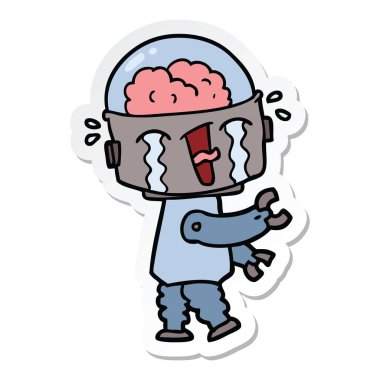 robot ağlıyor çizgi film etiketi