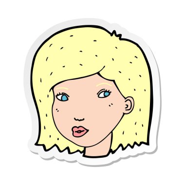 bir çizgi film kadın yüzü etiket