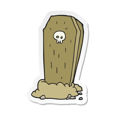 bir çizgi film ürkütücü tabut etiket