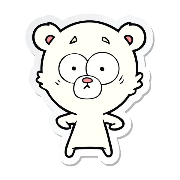 Etiqueta Desenho Animado Urso Polar Surpreso —  Vetores de Stock