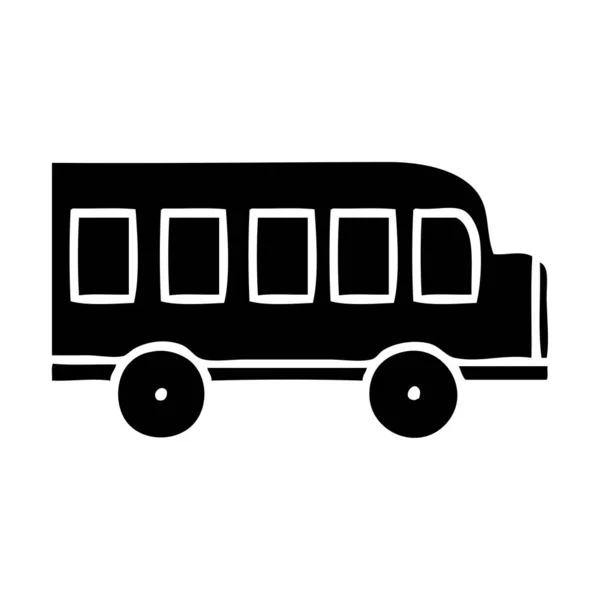 Platte Symbool Van Een Bus Van School — Stockvector