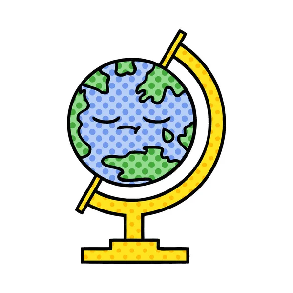 Historieta Estilo Cómic Globo Del Mundo — Vector de stock