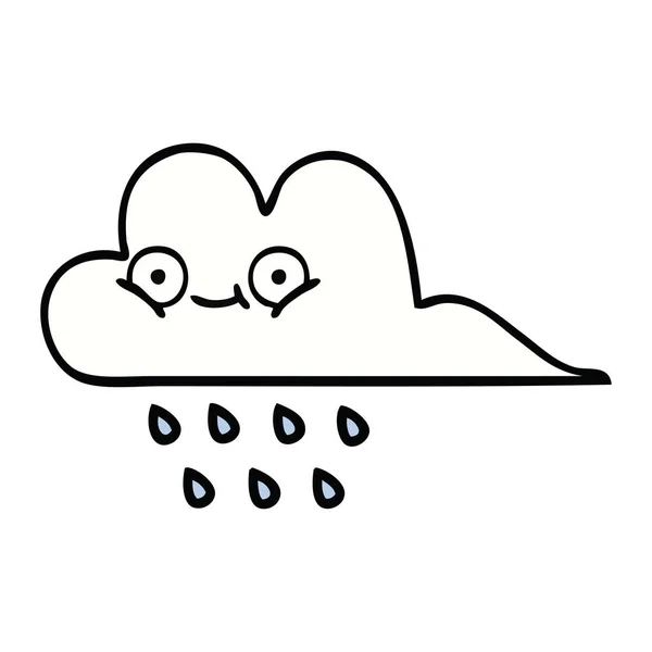 Lindo Dibujo Animado Una Nube Lluvia — Vector de stock