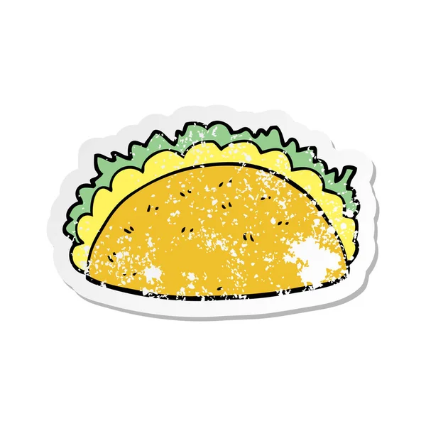 Αναξιοπαθούντα Αυτοκόλλητο Κινουμένων Σχεδίων Taco — Διανυσματικό Αρχείο