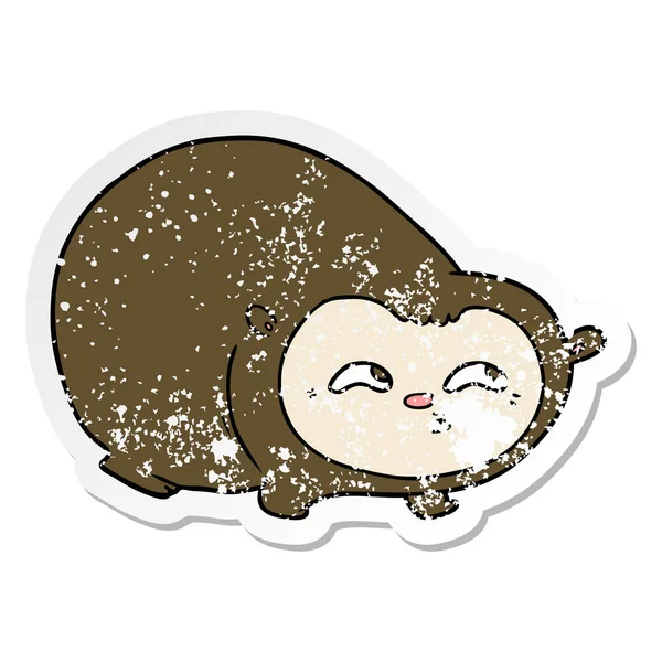 Distressed Sticker Cartoon Wombat — Stock Vector