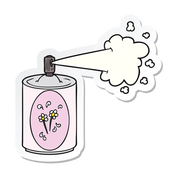 Sticker Cartoon Aerosol Freshener Spray Can — Stock Vector