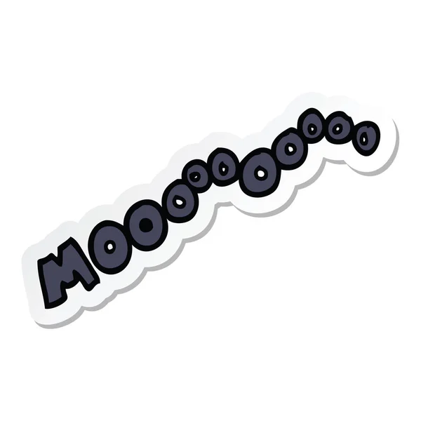 Klistermärke Tecknad Moo Buller — Stock vektor