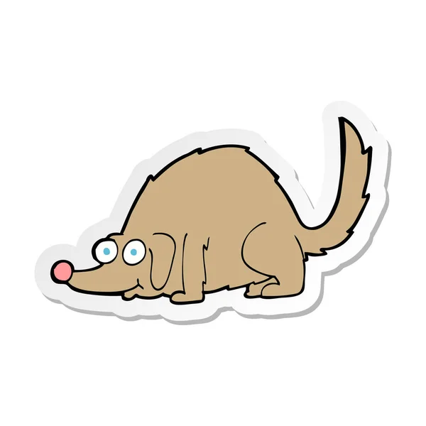 Aufkleber Eines Cartoon Glücklichen Hundes — Stockvektor